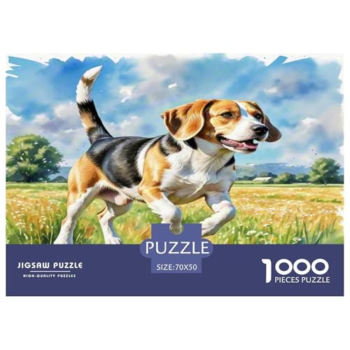 Beagle 1000-teiliges Tierhund Puzzles Premium Quality Familienspiel - Home Room Decoration Für Erwachsene, Familien Passen Buntes Spielzeug 70x50cm/1000pcs von MMDASBVPE