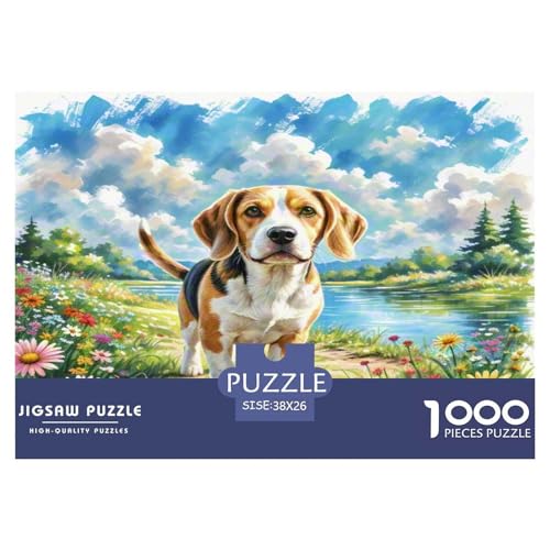 Beagle 1000-teiliges Tierhund Puzzles Premium Quality Pädagogisch - Home Room Decoration Erwachsene Und Kinder Buntes Spielzeug 38x26cm/1000pcs von MMDASBVPE