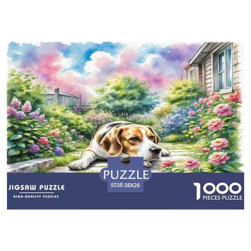 Beagle 1000-teiliges Tierhund Puzzles Premium Quality Pädagogisch - Home Room Decoration Erwachsene Und Kinder Buntes Spielzeug 38x26cm/1000pcs von MMDASBVPE