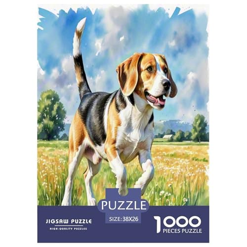 Beagle 1000-teiliges Tierhund Puzzles Premium Quality Pädagogisch - Home Room Decoration Erwachsene Und Kinder Buntes Spielzeug 38x26cm/1000pcs von MMDASBVPE