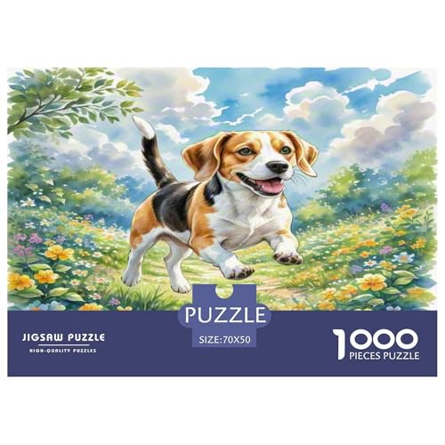 Beagle 1000-teiliges Tierhund Puzzles Premium Quality Pädagogisch - Home Room Decoration Erwachsene Und Kinder Buntes Spielzeug 70x50cm/1000pcs von MMDASBVPE