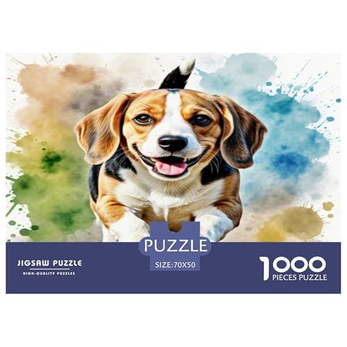 Beagle 1000-teiliges Tierhund Puzzles Premium Quality Pädagogisch - Home Room Decoration Erwachsene Und Kinder Geschenk Für Von 12 Jahren 70x50cm/1000pcs von MMDASBVPE