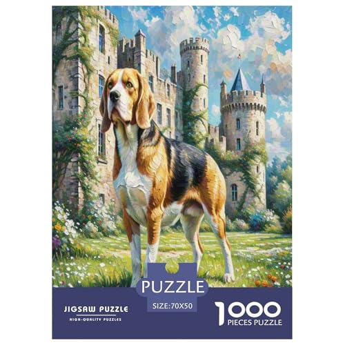 Beagle 1000-teiliges Tierhund Puzzles Premium Quality Pädagogisch - Home Room Decoration Für Erwachsene, Familien Passen Buntes Spielzeug 70x50cm/1000pcs von MMDASBVPE