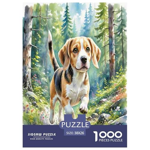 Beagle 1000-teiliges Tierhund Puzzles Premium Quality Pädagogisch - Home Room Decoration Für Erwachsene Und Kinder Ab 12 Jahren Geschenk Für Von 12 Jahren 38x26cm/1000pcs von MMDASBVPE