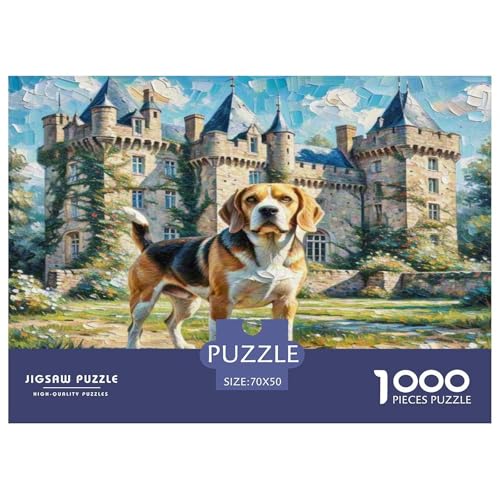 Beagle 1000-teiliges Tierhund Puzzles Premium Quality Pädagogisch - Home Room Decoration Unterhaltung Für Erwachsene Und Kinder Buntes Spielzeug 70x50cm/1000pcs von MMDASBVPE