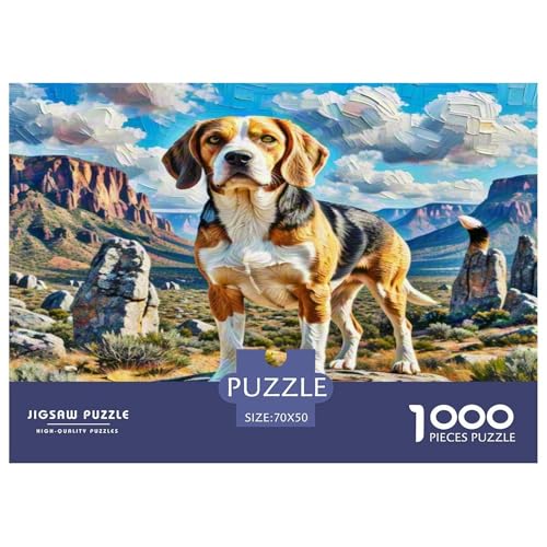 Beagle 1000-teiliges Tierhund Puzzles Premium Quality Pädagogisch - Home Room Decoration Unterhaltung Für Erwachsene Und Kinder Wertvoll Geschenk Für 70x50cm/1000pcs von MMDASBVPE