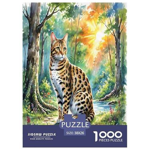 Bengalen 1000-teiliges Tier Puzzles Premium Quality Pädagogisch - Home Room Decoration Für Erwachsene Und Kinder Ab 12 Jahren Wertvoll Geschenk Für 38x26cm/1000pcs von MMDASBVPE