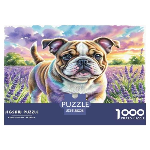 Britische Bulldog 1000-teiliges Tier Puzzles Premium Quality Familienspiel - Home Room Decoration Für Erwachsene Und Kinder Ab 12 Jahren Wertvoll Geschenk Für 38x26cm/1000pcs von MMDASBVPE