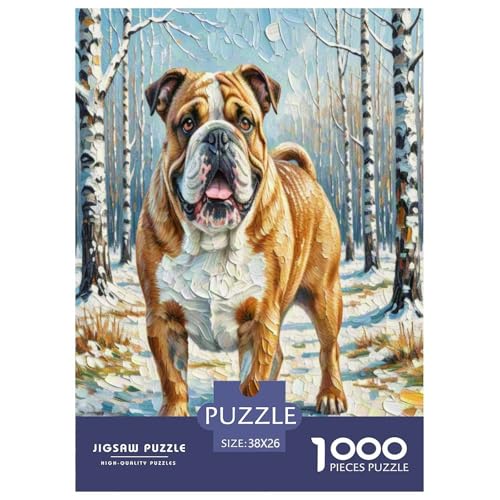 Britische Bulldog 1000-teiliges Tier Puzzles Premium Quality Pädagogisch - Home Room Decoration Für Erwachsene Und Kinder Ab 12 Jahren Wertvoll Geschenk Für 38x26cm/1000pcs von MMDASBVPE
