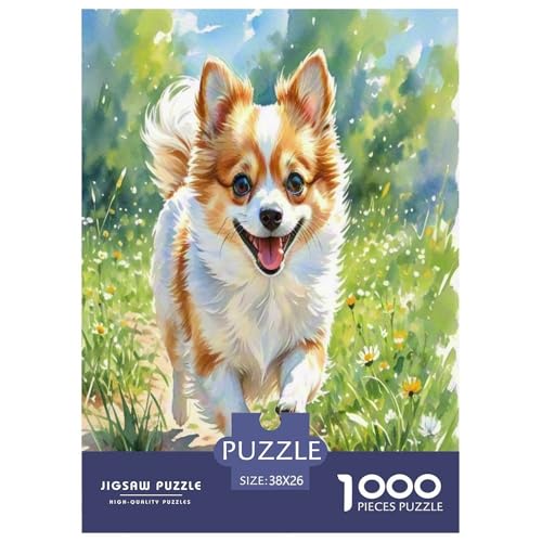 Chihuahua 1000-teiliges Tier Puzzles Premium Quality Familienspiel - Home Room Decoration Für Erwachsene Und Kinder Ab 12 Jahren Buntes Spielzeug 38x26cm/1000pcs von MMDASBVPE