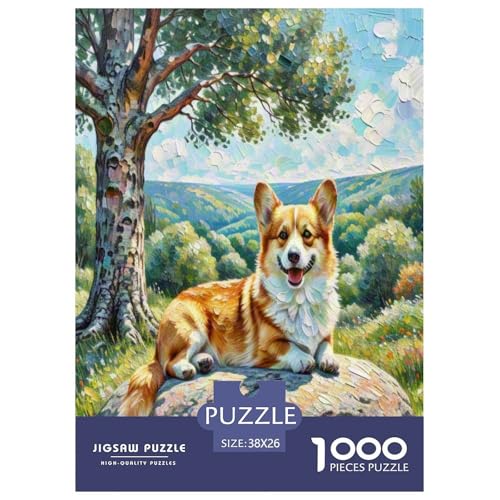 Corgi 1000 Teile Tier Puzzles Premium Quality Familienspiel - Home Room Decoration Für Erwachsene Und Kinder Ab 12 Jahren Buntes Spielzeug 38x26cm/1000pcs von MMDASBVPE