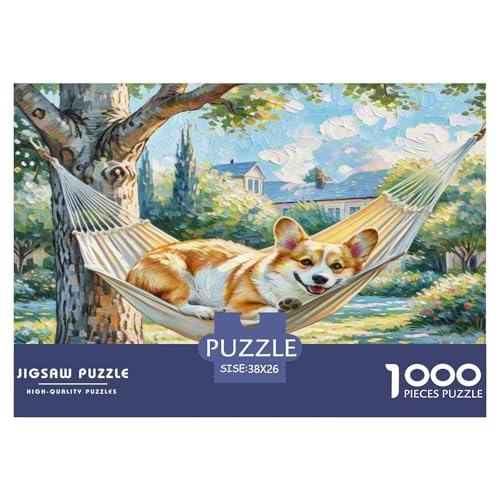 Corgi 1000 Teile Tier Puzzles Premium Quality Familienspiel - Home Room Decoration Für Erwachsene Und Kinder Ab 12 Jahren Buntes Spielzeug 38x26cm/1000pcs von MMDASBVPE