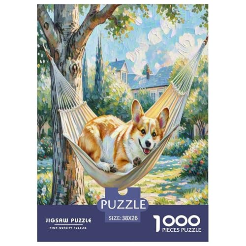 Corgi 1000 Teile Tier Puzzles Premium Quality Familienspiel - Home Room Decoration Für Erwachsene Und Kinder Ab 12 Jahren Wertvoll Geschenk Für 38x26cm/1000pcs von MMDASBVPE