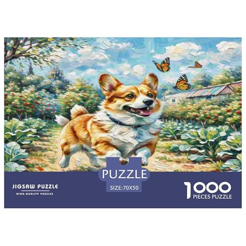 Corgi 1000 Teile Tier Puzzles Premium Quality Familienspiel - Home Room Decoration Für Erwachsene Und Kinder Ab 12 Jahren Wertvoll Geschenk Für 70x50cm/1000pcs von MMDASBVPE