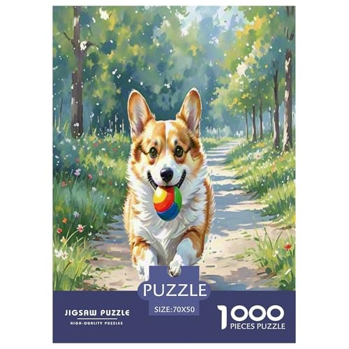 Corgi 1000 Teile Tier Puzzles Premium Quality Familienspiel - Home Room Decoration Für Erwachsene Und Kinder Ab 12 Jahren Wertvoll Geschenk Für 70x50cm/1000pcs von MMDASBVPE