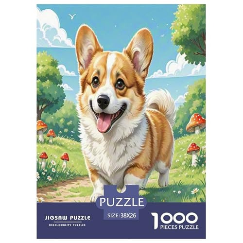 Corgi 1000 Teile Tier Puzzles Premium Quality Pädagogisch - Home Room Decoration Für Erwachsene Und Kinder Ab 12 Jahren Buntes Spielzeug 38x26cm/1000pcs von MMDASBVPE