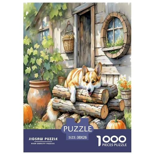 Corgi 1000 Teile Tier Puzzles Premium Quality Pädagogisch - Home Room Decoration Für Erwachsene Und Kinder Ab 12 Jahren Buntes Spielzeug 38x26cm/1000pcs von MMDASBVPE