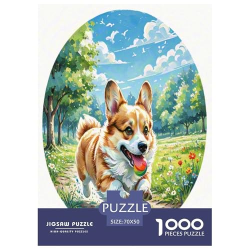 Corgi 1000 Teile Tier Puzzles Premium Quality Pädagogisch - Home Room Decoration Für Erwachsene Und Kinder Ab 12 Jahren Buntes Spielzeug 70x50cm/1000pcs von MMDASBVPE