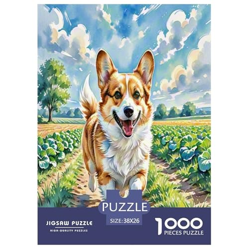 Corgi 1000-teiliges Tier Puzzles Premium Quality Familienspiel - Home Room Decoration Für Erwachsene Und Kinder Ab 12 Jahren Buntes Spielzeug 38x26cm/1000pcs von MMDASBVPE
