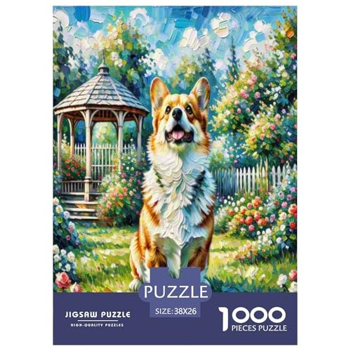 Corgi 1000-teiliges Tier Puzzles Premium Quality Familienspiel - Home Room Decoration Für Erwachsene Und Kinder Ab 12 Jahren Buntes Spielzeug 38x26cm/1000pcs von MMDASBVPE