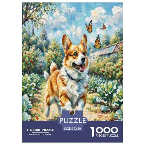 Corgi 1000-teiliges Tier Puzzles Premium Quality Familienspiel - Home Room Decoration Für Erwachsene Und Kinder Ab 12 Jahren Buntes Spielzeug 70x50cm/1000pcs von MMDASBVPE