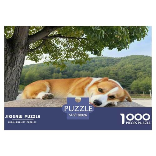 Corgi 1000-teiliges Tier Puzzles Premium Quality Familienspiel - Home Room Decoration Für Erwachsene Und Kinder Ab 12 Jahren Geschenk Für Von 12 Jahren 38x26cm/1000pcs von MMDASBVPE