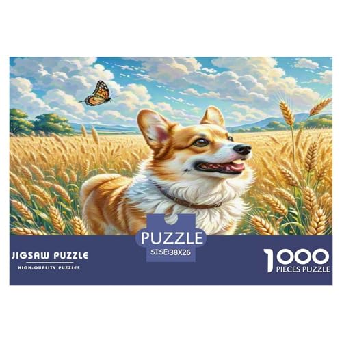 Corgi 1000-teiliges Tier Puzzles Premium Quality Familienspiel - Home Room Decoration Für Erwachsene Und Kinder Ab 12 Jahren Wertvoll Geschenk Für 38x26cm/1000pcs von MMDASBVPE