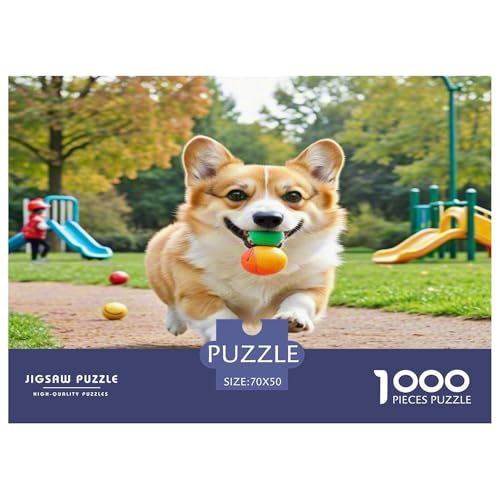 Corgi 1000-teiliges Tier Puzzles Premium Quality Familienspiel - Home Room Decoration Für Erwachsene Und Kinder Ab 12 Jahren Wertvoll Geschenk Für 70x50cm/1000pcs von MMDASBVPE