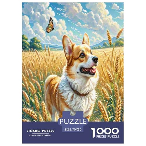 Corgi 1000-teiliges Tier Puzzles Premium Quality Familienspiel - Home Room Decoration Für Erwachsene Und Kinder Ab 12 Jahren Wertvoll Geschenk Für 70x50cm/1000pcs von MMDASBVPE