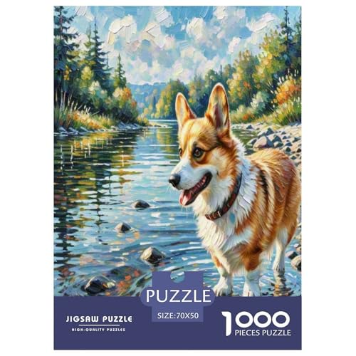 Corgi 1000-teiliges Tier Puzzles Premium Quality Familienspiel - Home Room Decoration Für Erwachsene Und Kinder Ab 12 Jahren Wertvoll Geschenk Für 70x50cm/1000pcs von MMDASBVPE
