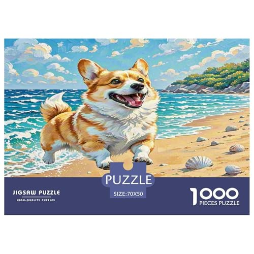 Corgi 1000-teiliges Tier Puzzles Premium Quality Pädagogisch - Home Room Decoration Für Erwachsene Und Kinder Ab 12 Jahren Buntes Spielzeug 70x50cm/1000pcs von MMDASBVPE