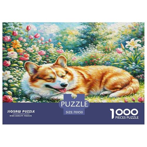 Corgi 1000-teiliges Tier Puzzles Premium Quality Pädagogisch - Home Room Decoration Für Erwachsene Und Kinder Ab 12 Jahren Buntes Spielzeug 70x50cm/1000pcs von MMDASBVPE