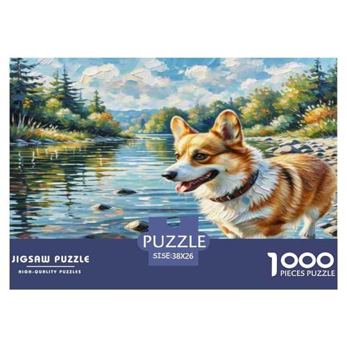 Corgi 1000-teiliges Tier Puzzles Premium Quality Pädagogisch - Home Room Decoration Für Erwachsene Und Kinder Ab 12 Jahren Wertvoll Geschenk Für 38x26cm/1000pcs von MMDASBVPE