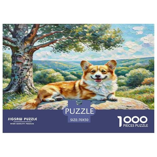 Corgi 1000-teiliges Tier Puzzles Premium Quality Pädagogisch - Home Room Decoration Für Erwachsene Und Kinder Ab 12 Jahren Wertvoll Geschenk Für 70x50cm/1000pcs von MMDASBVPE