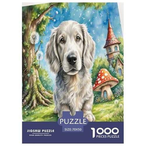 Der Bedlington Terrier 1000 Teile Tierhund Puzzles Herausforderndes Pädagogisch - Home Room Decoration Erwachsene Und Kinder Wertvoll Geschenk Für 70x50cm/1000pcs von MMDASBVPE