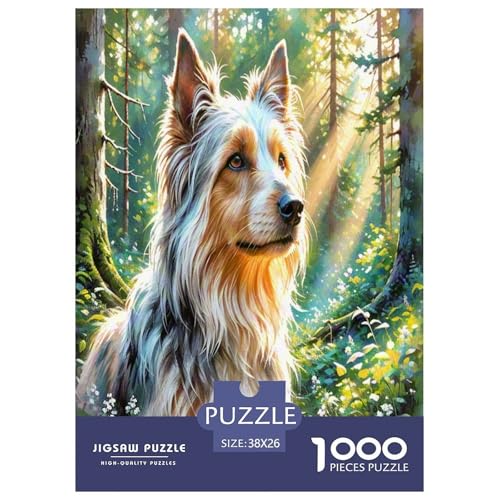 Der Bedlington Terrier 1000 Teile Tierhund Puzzles Premium Quality Familienspiel - Home Room Decoration Erwachsene Und Kinder Buntes Spielzeug 38x26cm/1000pcs von MMDASBVPE