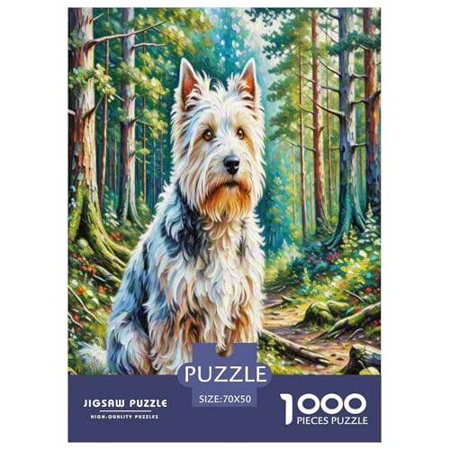 Der Bedlington Terrier 1000 Teile Tierhund Puzzles Premium Quality Familienspiel - Home Room Decoration Erwachsene Und Kinder Buntes Spielzeug 70x50cm/1000pcs von MMDASBVPE
