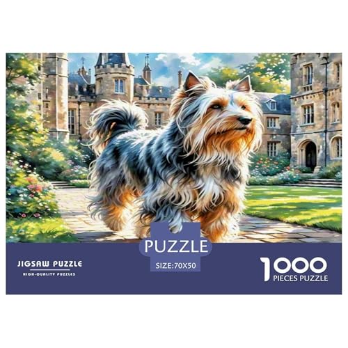 Der Bedlington Terrier 1000 Teile Tierhund Puzzles Premium Quality Familienspiel - Home Room Decoration Für Erwachsene, Familien Passen Wertvoll Geschenk Für Kinder 70x50cm/1000pcs von MMDASBVPE