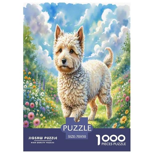 Der Bedlington Terrier 1000 Teile Tierhund Puzzles Premium Quality Pädagogisch - Home Room Decoration Erwachsene Und Kinder Buntes Spielzeug 70x50cm/1000pcs von MMDASBVPE