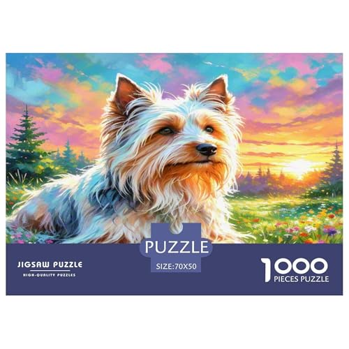 Der Bedlington Terrier 1000 Teile Tierhund Puzzles Premium Quality Pädagogisch - Home Room Decoration Erwachsene Und Kinder Buntes Spielzeug 70x50cm/1000pcs von MMDASBVPE