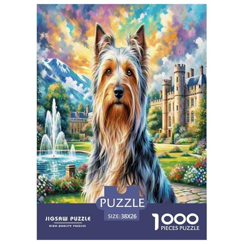 Der Bedlington Terrier 1000 Teile Tierhund Puzzles Premium Quality Pädagogisch - Home Room Decoration Für Erwachsene, Familien Passen Wertvoll Geschenk Für Kinder 38x26cm/1000pcs von MMDASBVPE