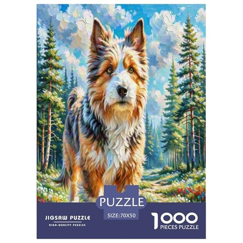 Der Bedlington Terrier 1000 Teile Tierhund Puzzles Premium Quality Pädagogisch - Home Room Decoration Für Erwachsene Und Kinder Ab 12 Jahren Buntes Spielzeug 70x50cm/1000pcs von MMDASBVPE