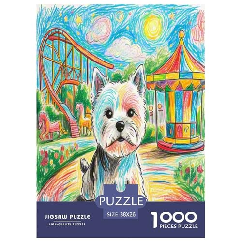 Der Bedlington Terrier 1000 Teile Tierhund Puzzles Premium Quality Pädagogisch - Home Room Decoration Für Erwachsene Und Kinder Ab 12 Jahren Geschenk Für Von 12 Jahren 38x26cm/1000pcs von MMDASBVPE