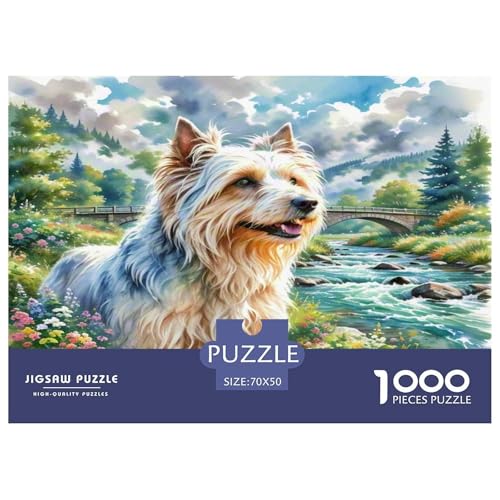 Der Bedlington Terrier 1000 Teile Tierhund Puzzles Premium Quality Pädagogisch - Home Room Decoration Unterhaltung Für Erwachsene Und Kinder Buntes Spielzeug 70x50cm/1000pcs von MMDASBVPE