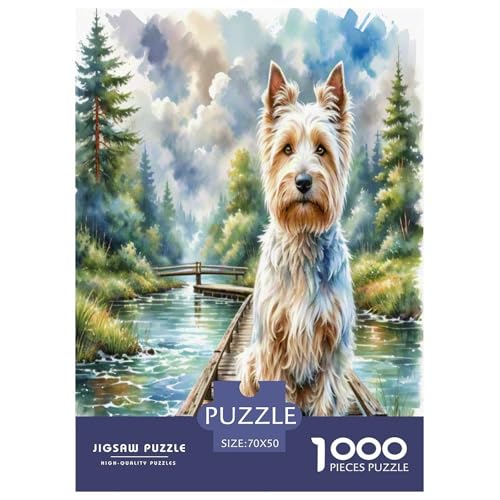 Der Bedlington Terrier 1000 Teile Tierhund Puzzles Premium Quality Pädagogisch - Home Room Decoration Unterhaltung Für Erwachsene Und Kinder Buntes Spielzeug 70x50cm/1000pcs von MMDASBVPE
