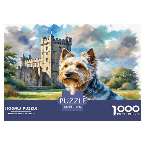 Der Bedlington Terrier 1000-teiliges Tierhund Puzzles Premium Quality Familienspiel - Home Room Decoration Erwachsene Und Kinder Buntes Spielzeug 38x26cm/1000pcs von MMDASBVPE