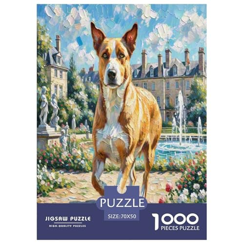 Der Bedlington Terrier 1000-teiliges Tierhund Puzzles Premium Quality Familienspiel - Home Room Decoration Für Erwachsene, Familien Passen Buntes Spielzeug 70x50cm/1000pcs von MMDASBVPE