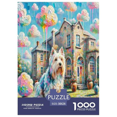 Der Bedlington Terrier 1000-teiliges Tierhund Puzzles Premium Quality Familienspiel - Home Room Decoration Für Erwachsene, Familien Passen Wertvoll Geschenk Für Kinder 38x26cm/1000pcs von MMDASBVPE