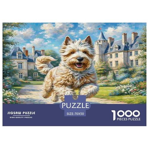 Der Bedlington Terrier 1000-teiliges Tierhund Puzzles Premium Quality Familienspiel - Home Room Decoration Für Erwachsene, Familien Passen Wertvoll Geschenk Für Kinder 70x50cm/1000pcs von MMDASBVPE