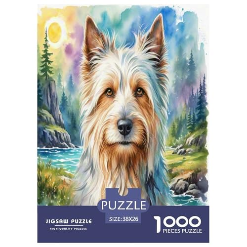 Der Bedlington Terrier 1000-teiliges Tierhund Puzzles Premium Quality Pädagogisch - Home Room Decoration Erwachsene Und Kinder Buntes Spielzeug 38x26cm/1000pcs von MMDASBVPE